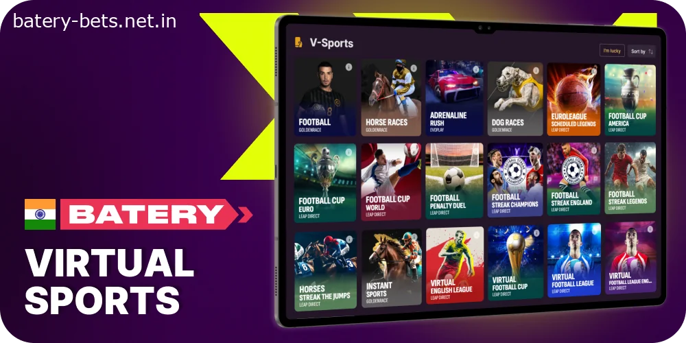 Virtual sports at Batery Casino in India